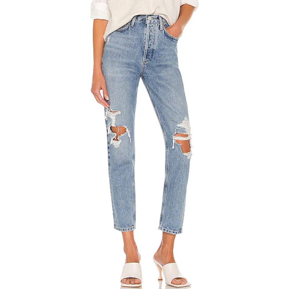 AGOLDE Fen High Rise Relaxed Taper Wander Size 24
distressed straight leg jeans